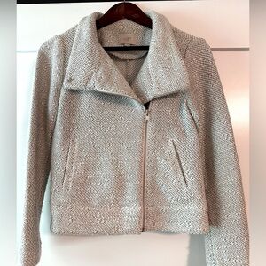 Loft Outlet, Moto-style zip up grey sweater jacket, size XS